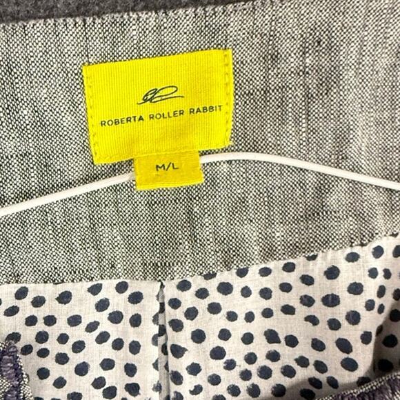 Roberta Roller Rabbit 100% Linen Leaf Embroidered Blazer Cardigan Womens M/L - Picture 2 of 11